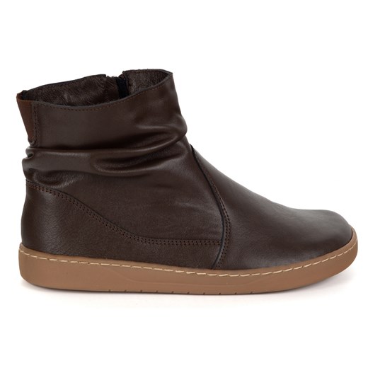 Damskie buty barefoot sztyblety z zamkiem ocieplane 1297 czekoladowy brąz ze sklepu butyolivier w kategorii Półbuty damskie - zdjęcie 185769565