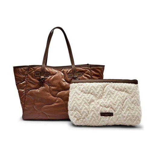 GIANNI CHIARINI Dwustronna shopperka + saszetka MARCELLA | z dodatkiem skóry ze sklepu Gomez Fashion Store w kategorii Torby Shopper bag - zdjęcie 185770985