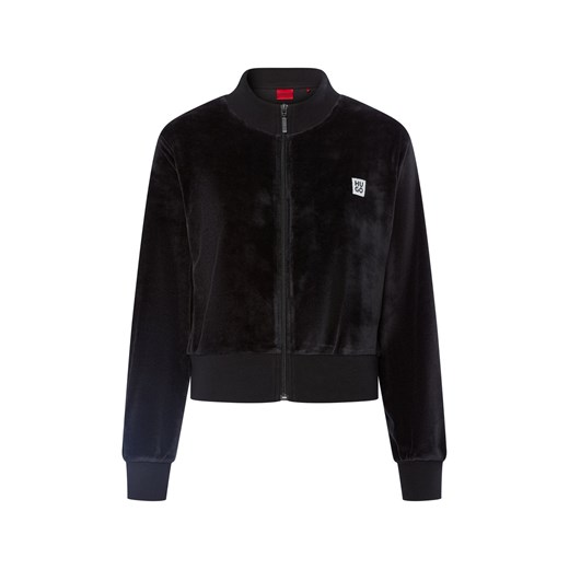 HUGO Damska bluza dresowa - Velvet Kobiety czarny jednolity ze sklepu vangraaf w kategorii Bluzy damskie - zdjęcie 185777625