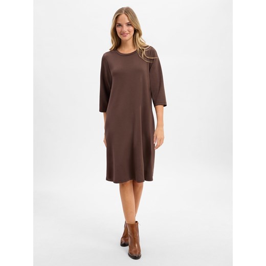 soyaconcept® Sukienka damska - Banu Kobiety czekoladowy jednolity ze sklepu vangraaf w kategorii Sukienki - zdjęcie 185777758