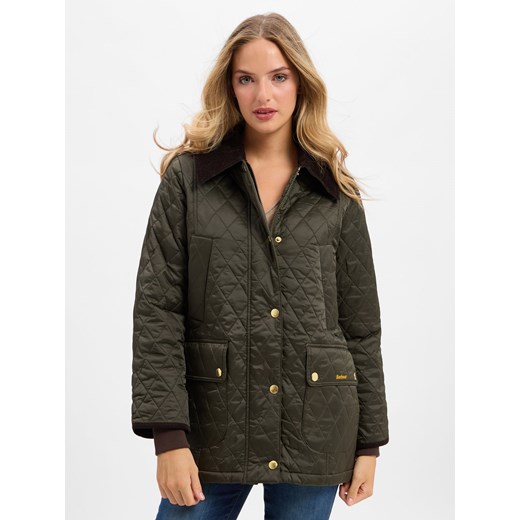 Barbour Damska kurtka pikowana - Beadnell Kobiety khaki jednolity Barbour 42 vangraaf