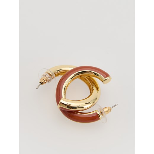 Reserved - Okrągłe kolczyki - brązowy Reserved ONE SIZE Reserved