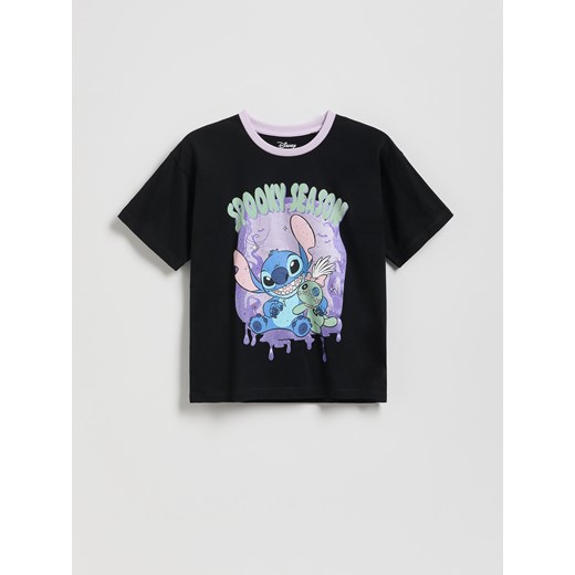 Reserved - T-shirt Lilo i Stitch - czarny ze sklepu Reserved w kategorii Bluzki dziewczęce - zdjęcie 185778409