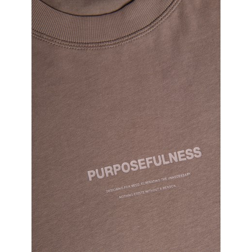 Reserved - T-shirt boxy z nadrukiem - beżowy Reserved L Reserved