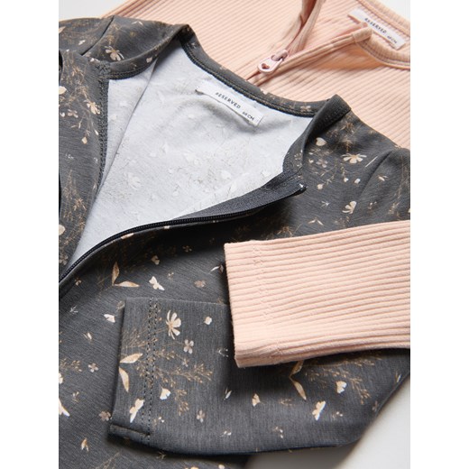 Reserved - Bawełniany pajacyk 2 pack - brudny róż Reserved 74 (6-9 m.) Reserved