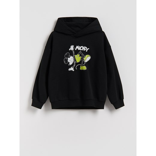 Reserved - Bluza Mickey Mouse z kapturem - czarny ze sklepu Reserved w kategorii Bluzy chłopięce - zdjęcie 185778749