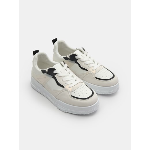 Sinsay - Sneakersy sznurowane z imitacji skóry - wielobarwny Sinsay 41 Sinsay