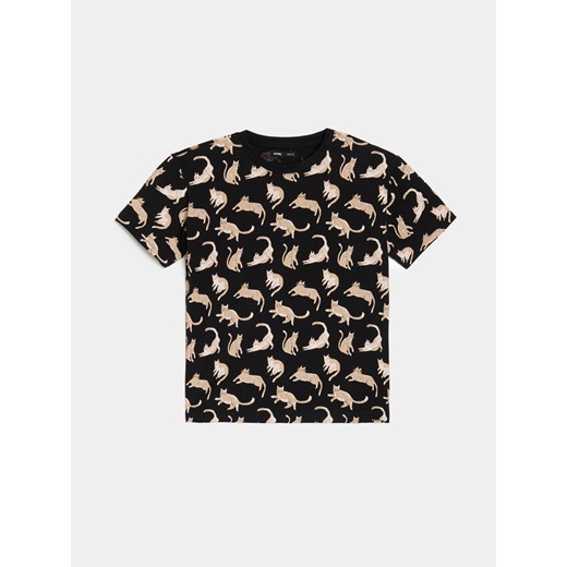 Sinsay - Koszulka z motywem kotów - czarny Sinsay XXL Sinsay