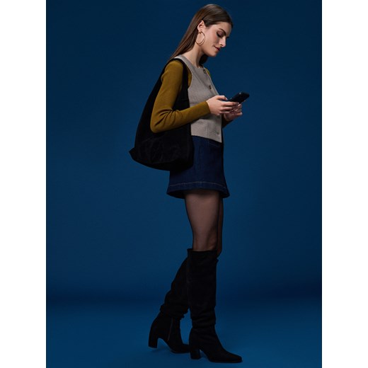 Sinsay - Torebka hobo na ramię - czarny Sinsay One Size Sinsay