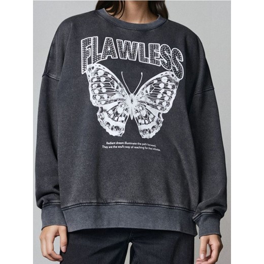 Sinsay - Bluza crewneck - szary ze sklepu Sinsay w kategorii Bluzy damskie - zdjęcie 185779396