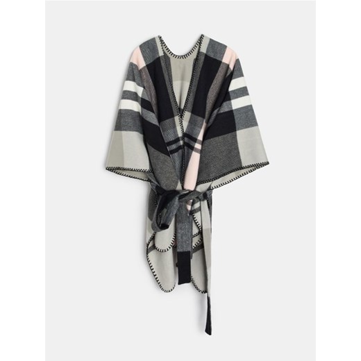 Sinsay - Ponczo w kratę - wielobarwny Sinsay One Size Sinsay