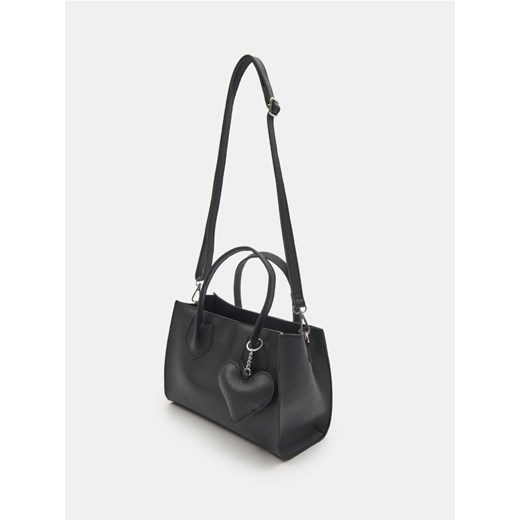 Sinsay - Torebka shopper z imitacji skóry - czarny ze sklepu Sinsay w kategorii Torby Shopper bag - zdjęcie 185779477