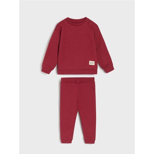 Sinsay - Komplet: bluza i spodnie - bordowy Sinsay 68 (3-6 m) Sinsay