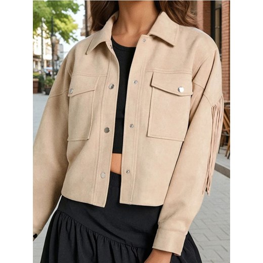 Sinsay - Kurtka z frędzlami - kremowy ze sklepu Sinsay w kategorii Kurtki damskie - zdjęcie 185779537