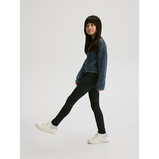 Reserved - Bawełniane legginsy 2 pack - czarny ze sklepu Reserved w kategorii Spodnie dziewczęce - zdjęcie 185780896