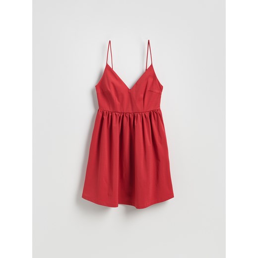 Reserved - Rozkloszowana sukienka - czerwony ze sklepu Reserved w kategorii Sukienki - zdjęcie 185780986
