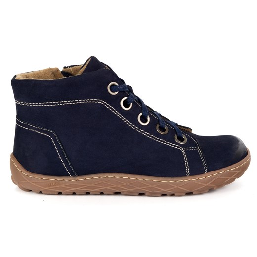 Buty barefoot zimowe damskie skórzane ocieplane 1299 granatowe ze sklepu butyolivier w kategorii Półbuty damskie - zdjęcie 185781187