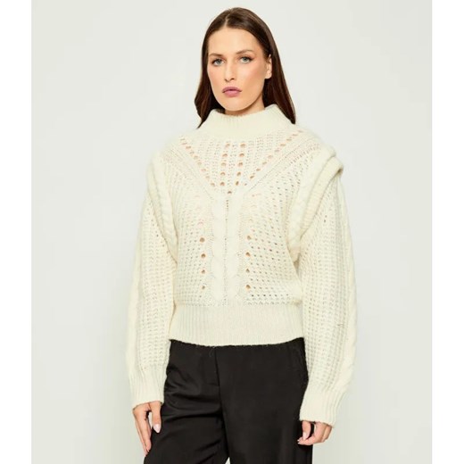BOSS ORANGE Wełniany półgolf C_Fasta | Relaxed fit ze sklepu Gomez Fashion Store w kategorii Swetry damskie - zdjęcie 185781449
