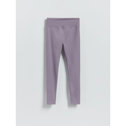 Reserved - Legginsy z szerokim pasem - ciemnofioletowy ze sklepu Reserved w kategorii Spodnie damskie - zdjęcie 185783057