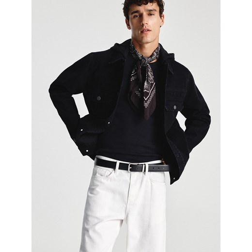 Reserved - Skórzany pasek z klamrą - czarny ze sklepu Reserved w kategorii Paski męskie - zdjęcie 185784047