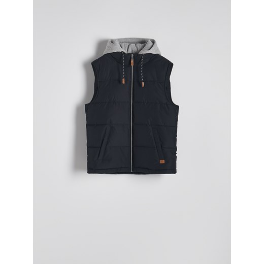 Reserved - Kamizelka z kapturem - czarny ze sklepu Reserved w kategorii Kamizelki męskie - zdjęcie 185784107