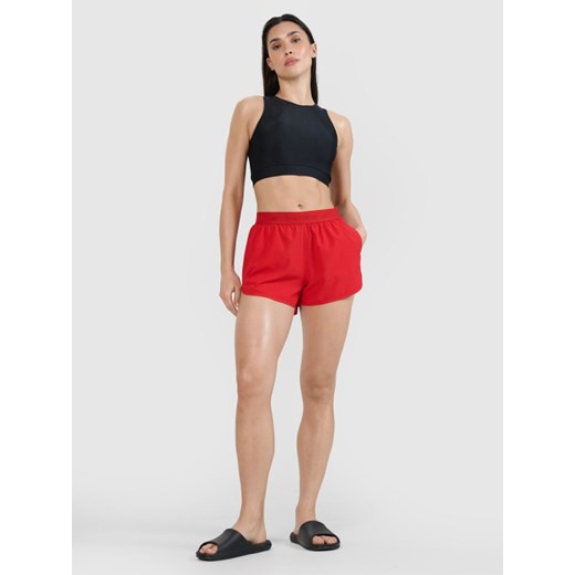 Damskie spodenki plażowe 4F 4FWSS24TSHOF323 - czerwone ze sklepu Sportstylestory.com w kategorii Szorty - zdjęcie 185784909
