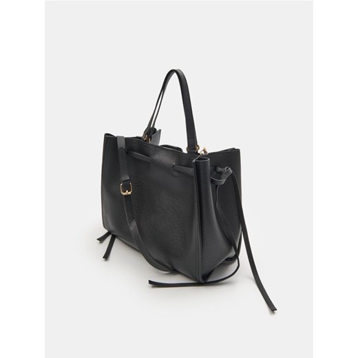 Sinsay - Torebka shopper z imitacji skóry - czarny ze sklepu Sinsay w kategorii Torby Shopper bag - zdjęcie 185787378