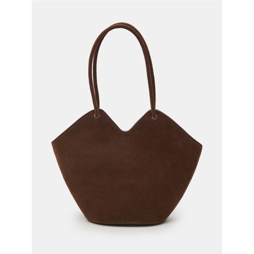 Sinsay - Torebka shopper z imitacji zamszu - brązowy Sinsay One Size Sinsay