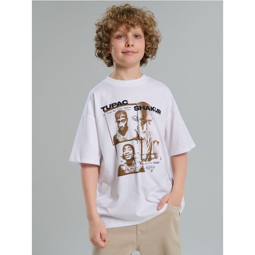 Sinsay - Koszulka 2Pac - biały ze sklepu Sinsay w kategorii T-shirty chłopięce - zdjęcie 185787448