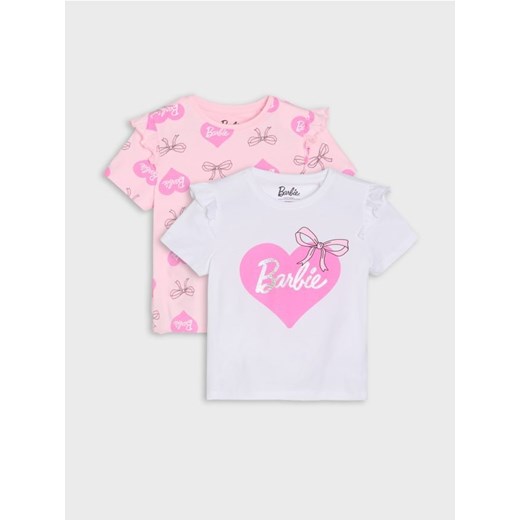 Sinsay - Koszulki 2 pack Barbie - biały ze sklepu Sinsay w kategorii Bluzki dziewczęce - zdjęcie 185790965