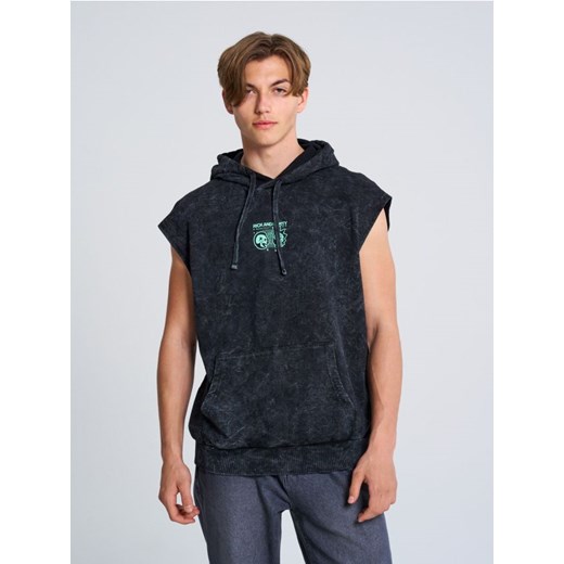 Sinsay - Bluza bez rękawów z kapturem i nadrukiem Rick & Morty - szary ze sklepu Sinsay w kategorii Bluzy męskie - zdjęcie 185791028
