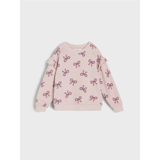 Sinsay - Bluza we wzór w kokardy - różowy ze sklepu Sinsay w kategorii Bluzy i swetry - zdjęcie 185791049