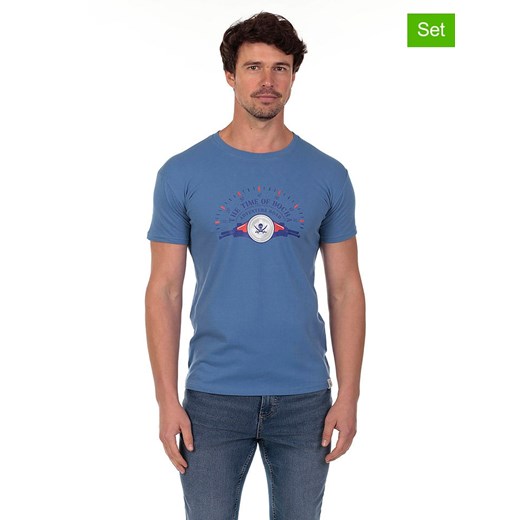 The Time of Bocha Koszulki (2 szt.) w kolorze niebiesko-białym ze sklepu Limango Polska w kategorii T-shirty męskie - zdjęcie 185791325