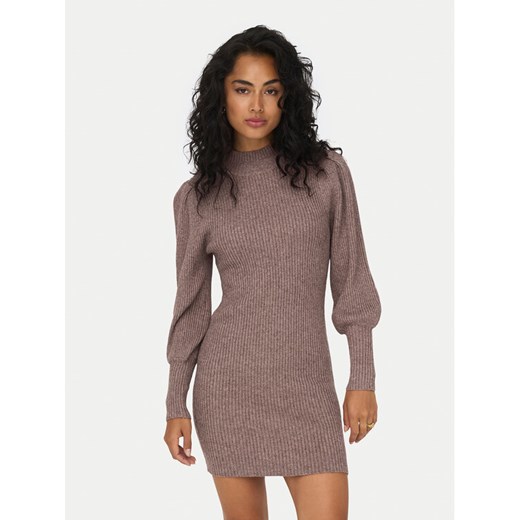 ONLY Sukienka dzianinowa Katia 15232502 Brązowy Comfort Fit ze sklepu MODIVO w kategorii Sukienki - zdjęcie 185792845