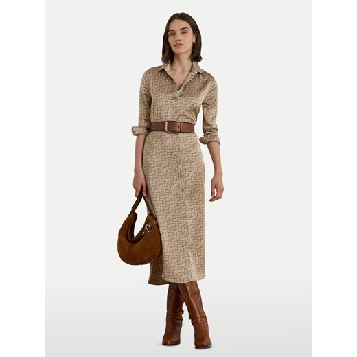 LAUREN RALPH LAUREN Sukienka koszulowa 200979803001 Beżowy Regular Fit ze sklepu MODIVO w kategorii Sukienki - zdjęcie 185792878