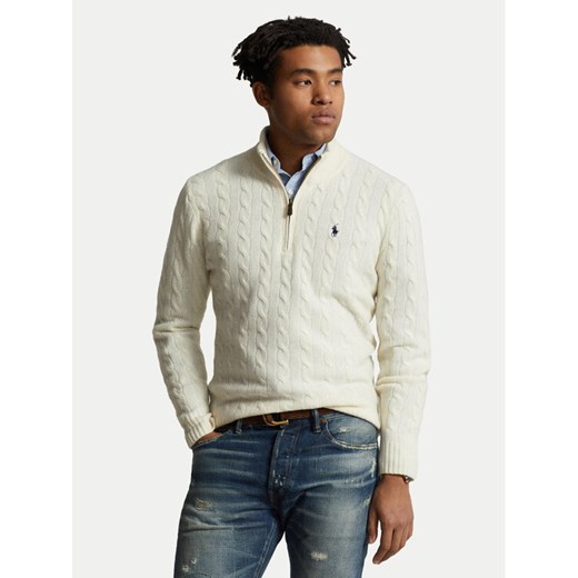 Polo Ralph Lauren Sweter 710876766001 Écru Regular Fit ze sklepu MODIVO w kategorii Swetry męskie - zdjęcie 185792999