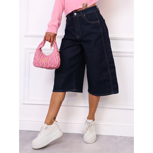 SZORTY JEANSOWE BERMUDY BAGGY- GRANATOWE ze sklepu olika.com.pl w kategorii Szorty - zdjęcie 185794997