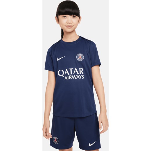 Dzianinowa koszulka piłkarska z krótkim rękawem dla dużych dzieci Nike Dri-FIT Paris Saint-Germain Academy Pro - Niebieski ze sklepu Nike poland w kategorii T-shirty chłopięce - zdjęcie 185795628