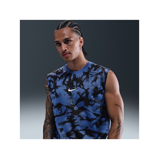 Męski T-shirt treningowy bez rękawów Dri-FIT Nike - Niebieski ze sklepu Nike poland w kategorii T-shirty męskie - zdjęcie 185795685