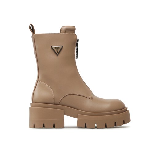 Botki Guess Leila FL8LEI ELE10 Beżowy ze sklepu eobuwie.pl w kategorii Workery damskie - zdjęcie 185796199