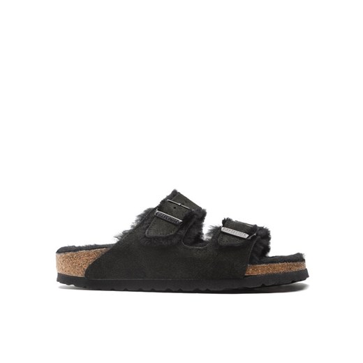 Klapki Birkenstock Arizona Shearling 0752663 Czarny ze sklepu eobuwie.pl w kategorii Klapki damskie - zdjęcie 185796299