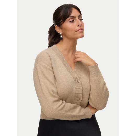 Vero Moda Kardigan Gold Art 10332210 Beżowy Regular Fit ze sklepu MODIVO w kategorii Swetry damskie - zdjęcie 185797157