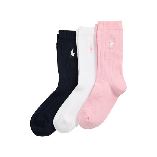 Polo Ralph Lauren Zestaw 3 par wysokich skarpet dziecięcych 448979308001 Kolorowy ze sklepu MODIVO w kategorii Skarpetki dziecięce - zdjęcie 185797185