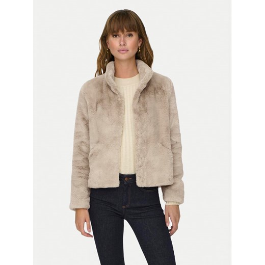 ONLY Futro Newvida 15295423 Beżowy Regular Fit ze sklepu MODIVO w kategorii Futra damskie - zdjęcie 185797195