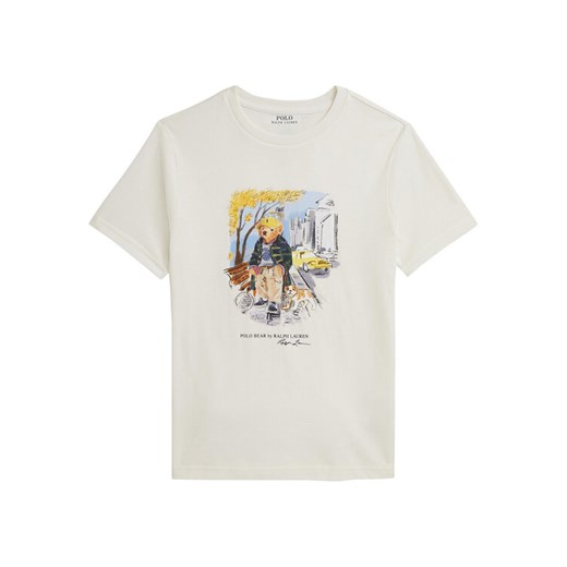 Polo Ralph Lauren T-Shirt 323979493001 Écru Regular Fit ze sklepu MODIVO w kategorii T-shirty chłopięce - zdjęcie 185797265