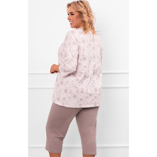 Rozpinana piżama damska Galea, Kolor cappuccino-róż, Rozmiar M, Italian Fashion ze sklepu Primodo w kategorii Piżamy damskie - zdjęcie 185798366