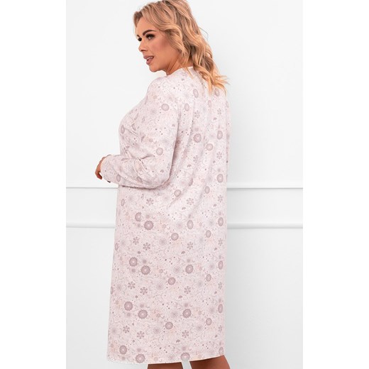 Koszula nocna damska długi rękaw Satui, Kolor jasnoróżowy-wzór, Rozmiar M, Italian Fashion ze sklepu Primodo w kategorii Koszule nocne - zdjęcie 185798405
