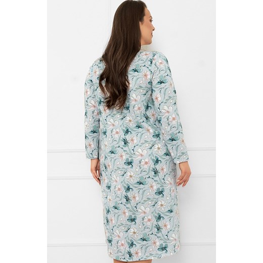 Damska koszula nocna z długim rękawem Sekwoja, Kolor miętowy-wzór, Rozmiar M, Italian Fashion ze sklepu Primodo w kategorii Koszule nocne - zdjęcie 185798418