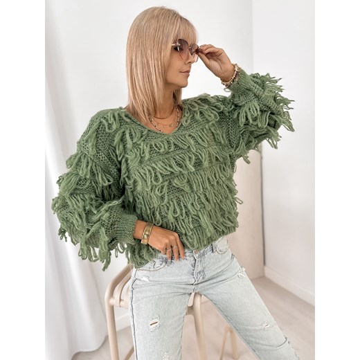 sweter felicite khaki one size ze sklepu UBRA w kategorii Swetry damskie - zdjęcie 185798725