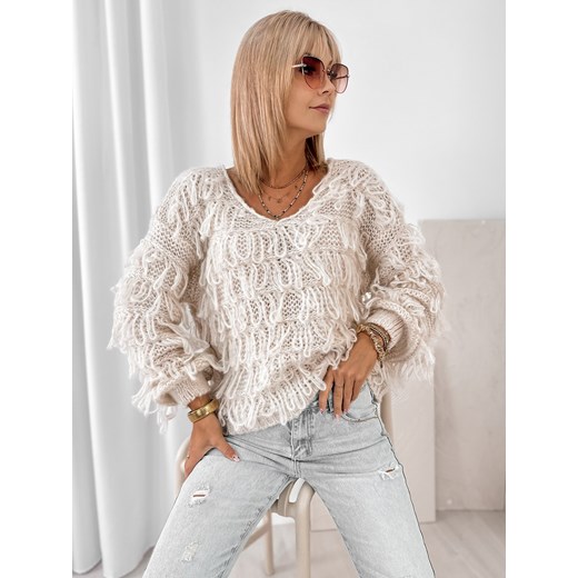 sweter felicite beżowy one size ONE SIZE UBRA